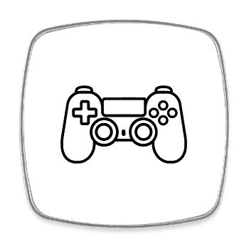 Video games controller - Square fridge magnet - white - Front