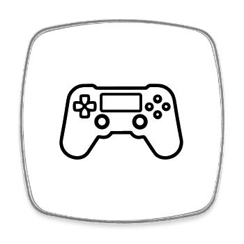 Video game controller - Square fridge magnet - white - Front