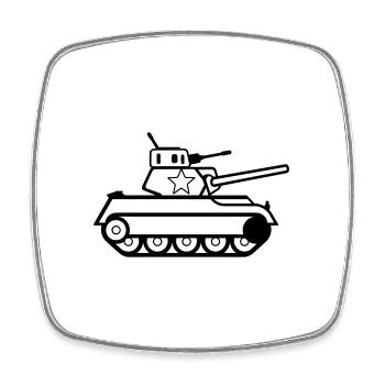 tank - Square fridge magnet - white - Front