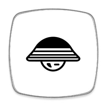flying saucer - Square fridge magnet - white - Front
