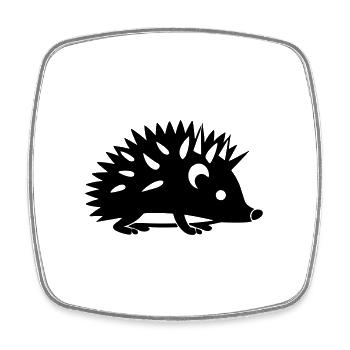 Igel - Viereckiger Kühlschrankmagnet - Weiß - Vorne