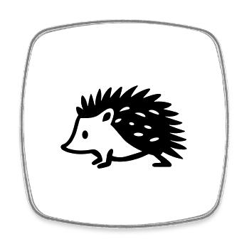 Igel - Viereckiger Kühlschrankmagnet - Weiß - Vorne