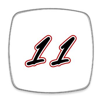 11 Symbole numérique - Magnet carré - blanc - Devant