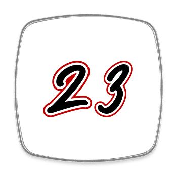 23 Number symbol - Square fridge magnet - white - Front