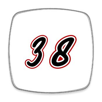 38 Number symbol - Square fridge magnet - white - Front