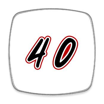 40 Zahl symbol - Viereckiger Kühlschrankmagnet - Weiß - Vorne
