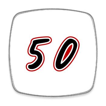 50 Number symbol - Square fridge magnet - white - Front