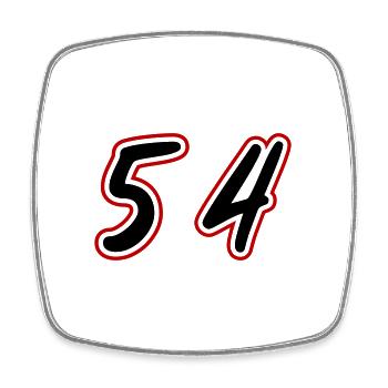54 Symbole numérique - Magnet carré - blanc - Devant