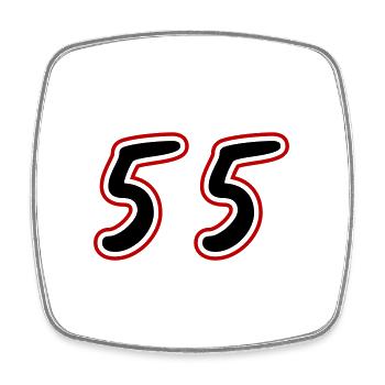 55 Number Symbol - Square fridge magnet - white - Front