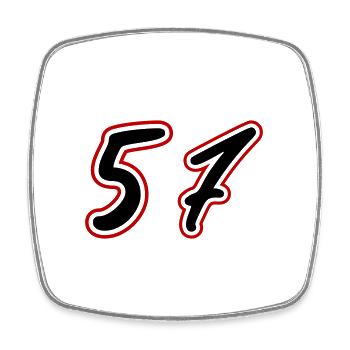57 Symbole numérique - Magnet carré - blanc - Devant