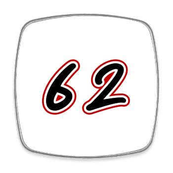 62 Number Symbol - Square fridge magnet - white - Front