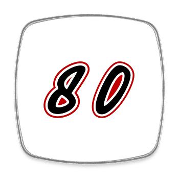 80 Zahl Symbol - Viereckiger Kühlschrankmagnet - Weiß - Vorne