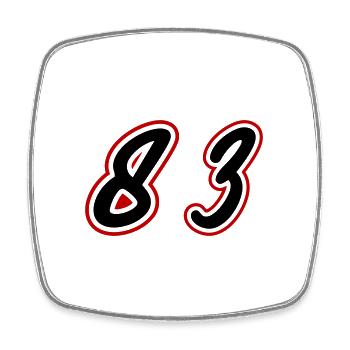83 Symbole numérique - Magnet carré - blanc - Devant