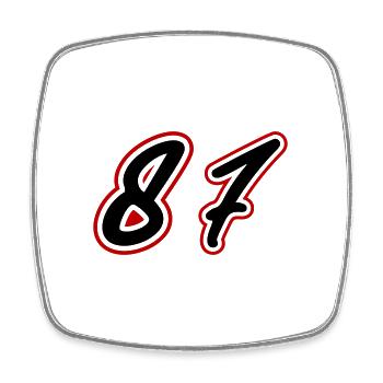 87 Number Symbol - Square fridge magnet - white - Front