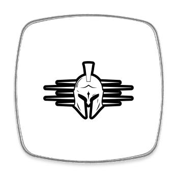 Spartaner Helm Krieger Gladiator - Viereckiger Kühlschrankmagnet - Weiß - Vorne