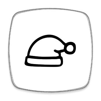 Christmas hat - Square fridge magnet - white - Front