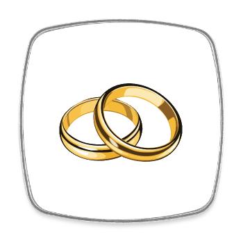 Symbole des alliances - Magnet carré - blanc - Devant