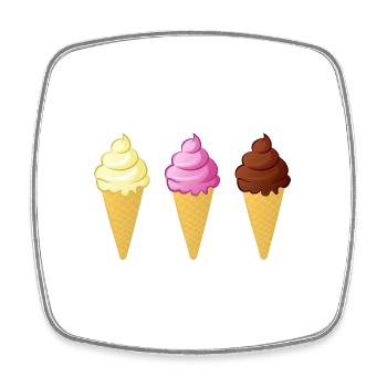Eis Waffel Kostüme Eiscreme Eiskugel Waffeleis - Viereckiger Kühlschrankmagnet - Weiß - Vorne