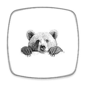 Eisbär - Viereckiger Kühlschrankmagnet - Weiß - Vorne