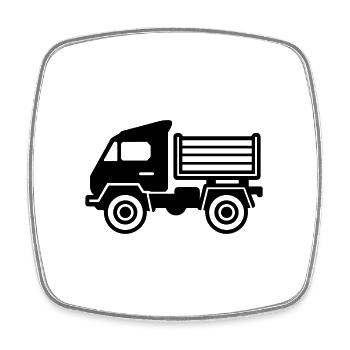 Lkw - Viereckiger Kühlschrankmagnet - Weiß - Vorne