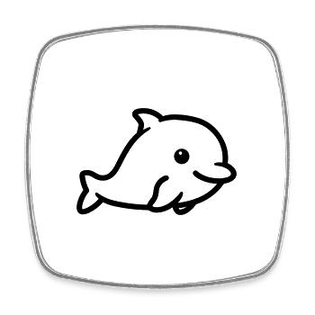 Delfin - Viereckiger Kühlschrankmagnet - Weiß - Vorne