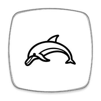 Delfin - Viereckiger Kühlschrankmagnet - Weiß - Vorne