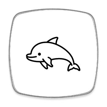 Delfin - Viereckiger Kühlschrankmagnet - Weiß - Vorne