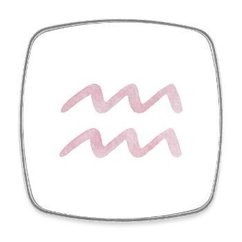 Aquarius Zodiac Sign - Square fridge magnet - white - Front