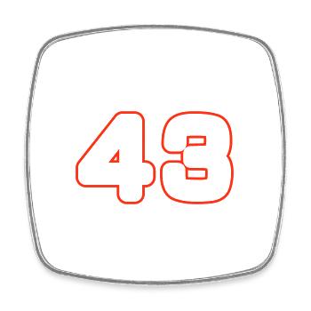 43 Symbole numérique - Magnet carré - blanc - Devant