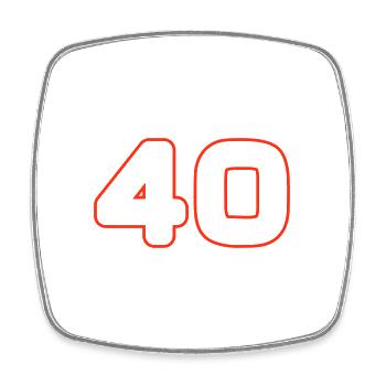 40 Zahl symbol - Viereckiger Kühlschrankmagnet - Weiß - Vorne