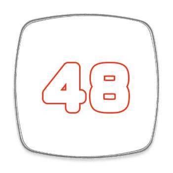 48 number symbol - Square fridge magnet - white - Front