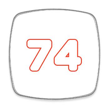 Symbole numérique 74 - Magnet carré - blanc - Devant