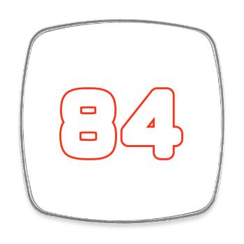 Symbole numérique 84 - Magnet carré - blanc - Devant