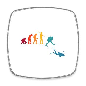 Evolution Graphic Diver Diving Scuba Diver Apnoe S - Viereckiger Kühlschrankmagnet - Weiß - Vorne