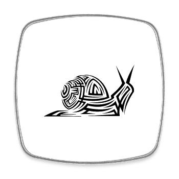 Schnecke Tribal Tattoo - Viereckiger Kühlschrankmagnet - Weiß - Vorne