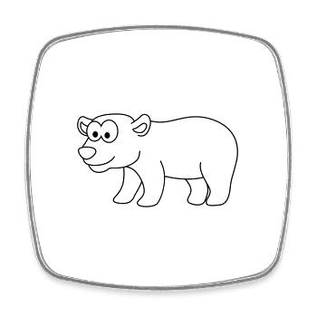 Eisbär Comic Tier - Viereckiger Kühlschrankmagnet - Weiß - Vorne