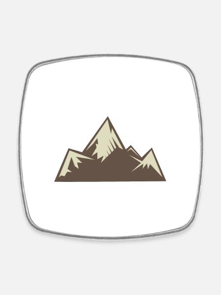 Berge - Viereckiger Kühlschrankmagnet - Weiß