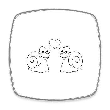 Schnecke Comic Paar liebe - Viereckiger Kühlschrankmagnet - Weiß - Vorne