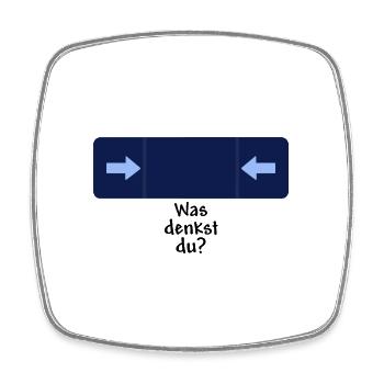 was denkst du schwarz - Viereckiger Kühlschrankmagnet - Weiß - Vorne