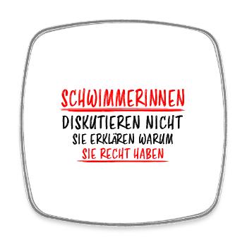 Schwimmerin Lustiger Spruch Fun Schwimmen Geschenk - Viereckiger Kühlschrankmagnet - Weiß - Vorne