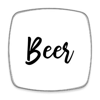 Beer - Square fridge magnet - white - Front
