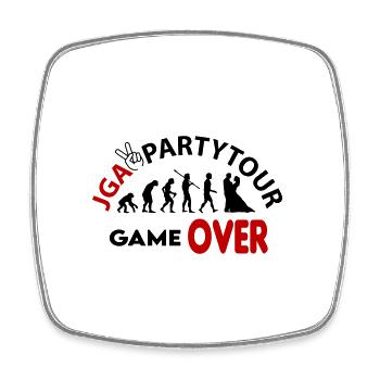 JGA Partytour Game Over Evolution Lustig Brautpaar - Viereckiger Kühlschrankmagnet - Weiß - Vorne