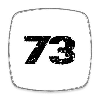 73 Maillot numéro - Magnet carré - blanc - Devant