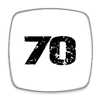 70 Number jersey - Square fridge magnet - white - Front