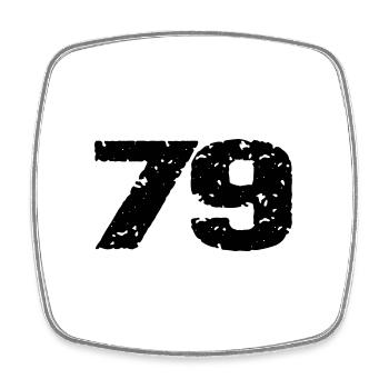 79 Number jersey - Square fridge magnet - white - Front