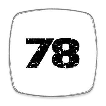 78 Numéro maillot - Magnet carré - blanc - Devant