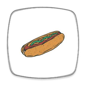 Hot dog - Square fridge magnet - white - Front
