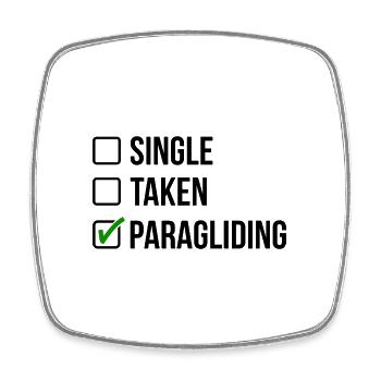 Single Taken Paragliding Parachute Paraglider Skyd - Viereckiger Kühlschrankmagnet - Weiß - Vorne
