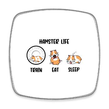 Hamster Life Train Eat Sleep Hamster Owner Pet Lov - Viereckiger Kühlschrankmagnet - Weiß - Vorne