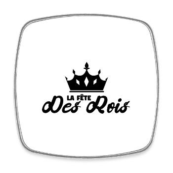 La Fête des rois. Cadeau des fête des rois. - Magnet carré - blanc - Devant